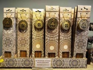 Incense sticks with holders at the Grounding Shop