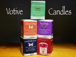 Votive Candles in all sorts of flavors at the Grounding Shop
