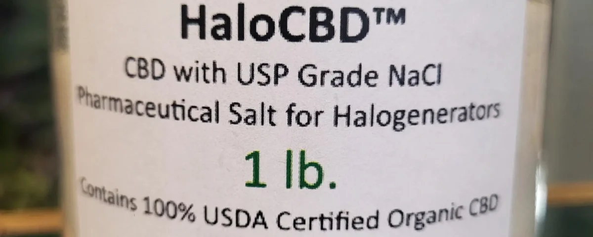 A close-up of CBD-infused salt used for respiratory and anti-inflammatory therapy at The WOW Center.