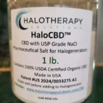 A close-up of CBD-infused salt used for respiratory and anti-inflammatory therapy at The WOW Center.