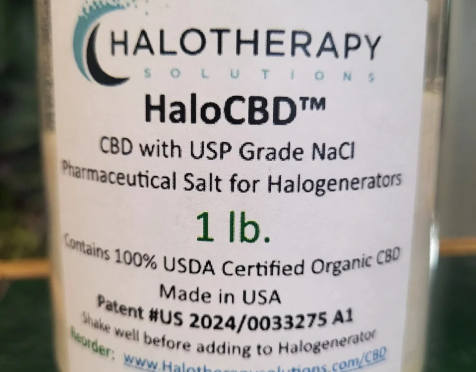 A close-up of CBD-infused salt used for respiratory and anti-inflammatory therapy at The WOW Center.