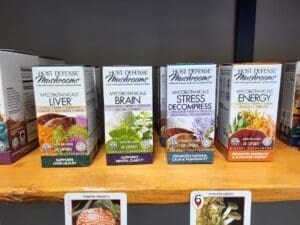 Mushroom capsules in the Grounding Shop