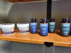 Mushroom extract capsules in the Grounding Shop