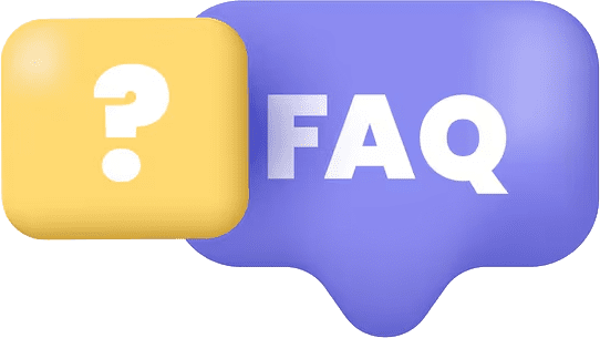 3D Frequently Asked Questions (FAQ) icon with a question mark and speech bubbles for The WOW Center.