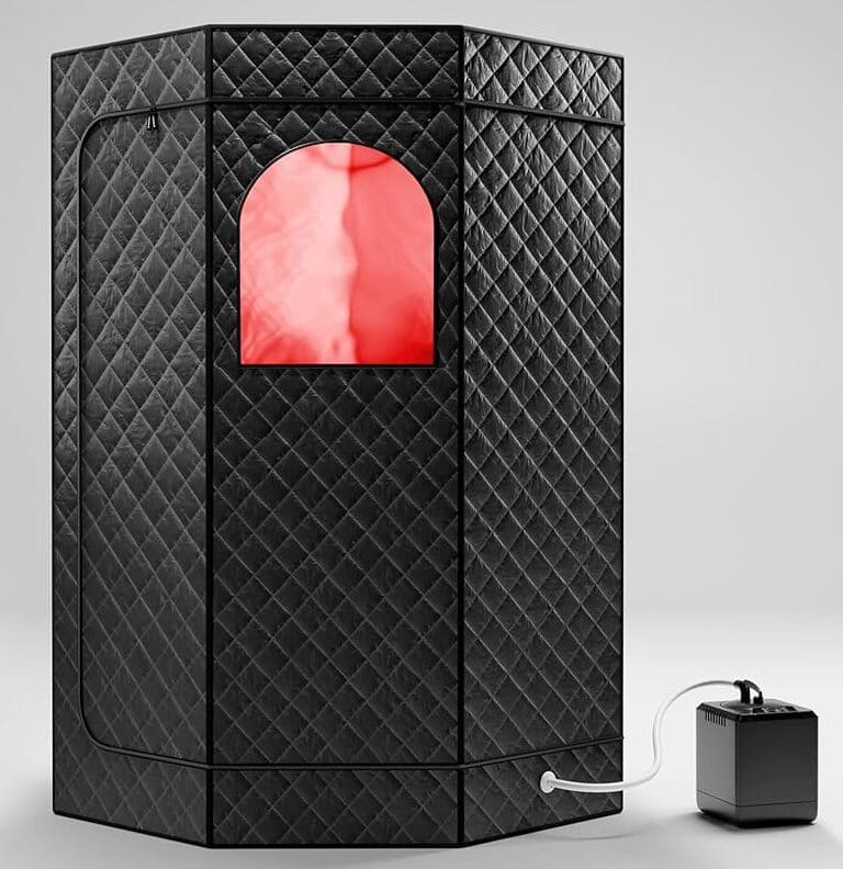 A portable personal steam sauna at The WOW Center, providing moist heat therapy for respiratory relief and detoxification in Missouri Valley.